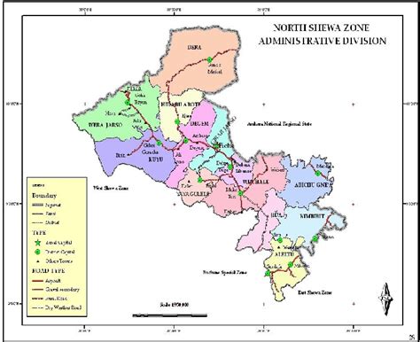 Map Of North Shewa Zone Oromia Regional States Of Ethiopia Download Scientific Diagram