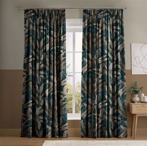 Borneo Teal Curtains | Made to Measure Curtains | Graham & Brown