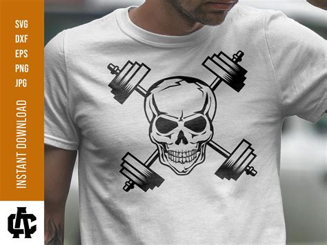 Skull Barbell Svg Fitness Bodybuilding Bar Weightlifting Etsy