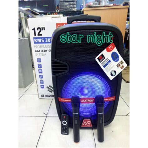 Jual Speaker Portable Amplifier Wireless ASATRON HT 8870 UKM 12 Inch