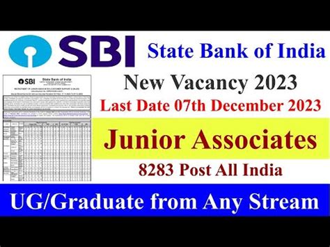 Sbi Junior Associates Notification Sbi Clerk Notification