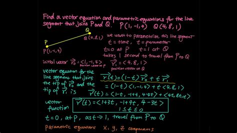 131 Part 3 Find A Vector Equation And Parametric Equation For The