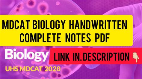 Mdcat Biology Handwritten Complete Notes Pdf Link In Description