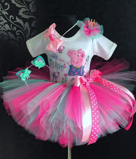 Peppa Cerdo Tut Cumplea Os Traje Vestido Tul Europa Traje Etsy