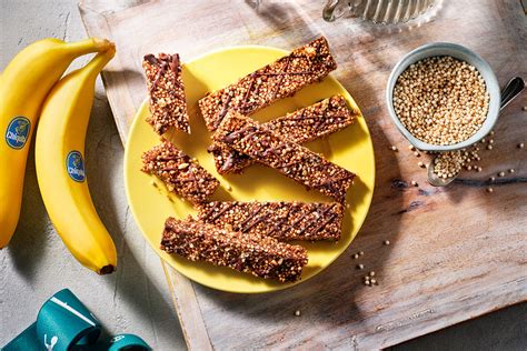 Barres énergétiques au quinoa soufflé beurre d arachide et banane