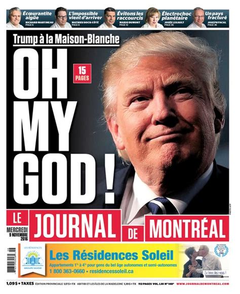 Photos 19 Unes De Journaux Au Lendemain De Lélection De Trump Jdm