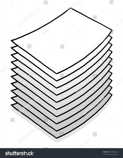 New Paper Stack Cartoon Vector Illustration เวกเตอรสตอก ปลอดคา