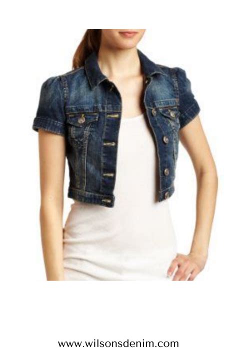 Womens Short Sleeve Cropped Denim Jacket Short Sleeve Jean Jacket