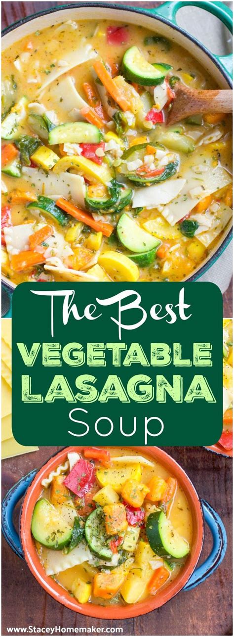 This Vegetable Lasagna Soup Is Loaded With You Guessed It All The Veggies It’s Super Filling