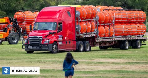 Así es el muro flotante en el Río Bravo de Texas que evita el paso de