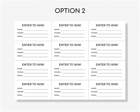 Printable Raffle Ticket | Enter to Win Tickets | Printable Enter to Win