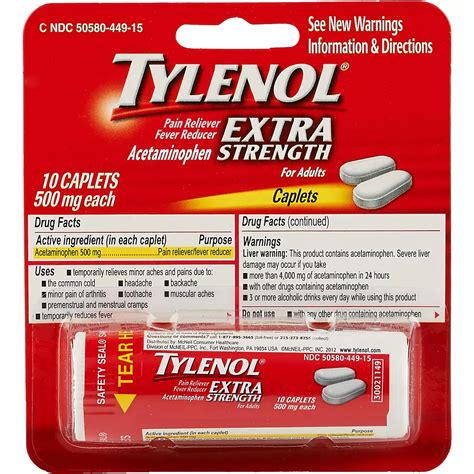 Tylenol Extra Strength Pain Reliever Pack Academy