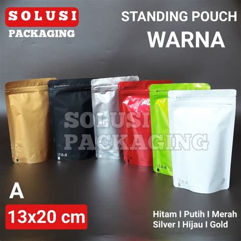 Jual Isi Pcs Standing Pouch Warna X Cm Stand Pouch Plastik Klip