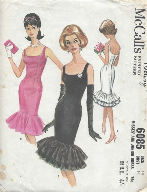 An Old Fashion Sewing Pattern For A Woman S Evening Dress