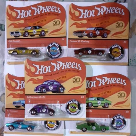 Hot Wheels Set Of 5 Pieces Special 50th Anniversary Cars Shopee Philippines