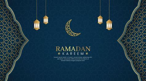 Ramadan Kareem Islamic Arabic Blue Background