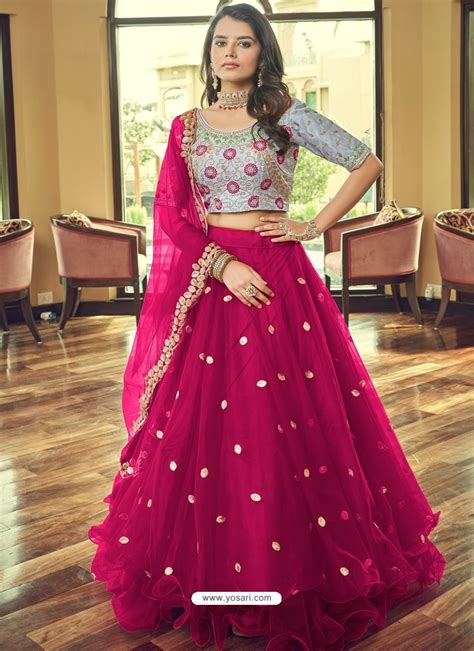 Rani Heavy Naylon Net Embroidered Wedding Lehenga Choli Yolen