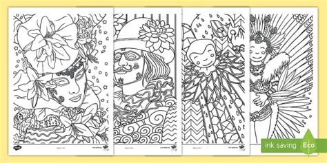 Desenhos De Carnaval Para Colorir Professor Feito Twinkl