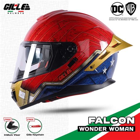 Gille 883 Dc Falcon Full Face Dual Visor Double D Ring Lock Helmet W