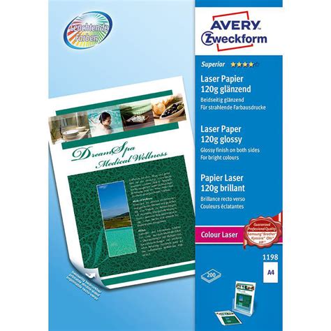 Avery Zweckform Colour Laser Photo Paper Glossy White A4 120 Gsm