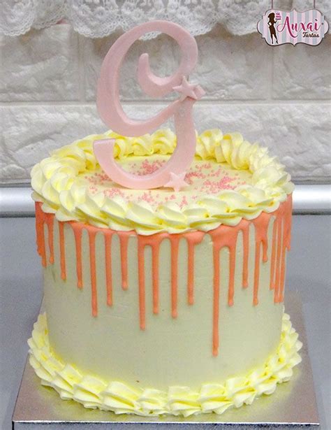 Tarta Drip Cake Topper Con Inicial Sin Fondant Tartas