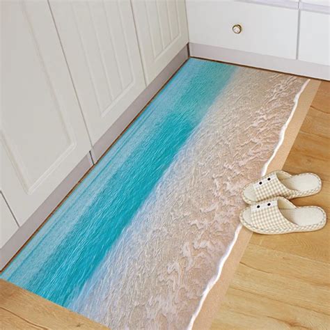 Sea Beach 3d Floor Stickers Waterproof Removable Anti Slip Mural Decal