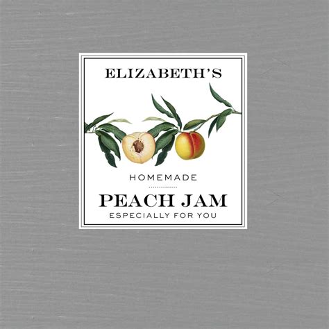 Personalized Peach Label Peach Preserves Label Or Tag Etsy In 2022