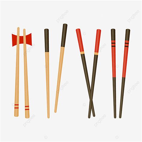 Illustration Set Vector Art Png Set Of Chopsticks Vector Illustration