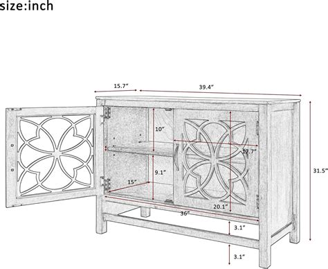 Bellemave Armario De Buffet Con Armario De Almacenamiento De Madera Con