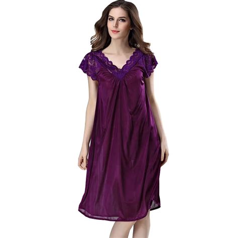 Wholesale Ready Stock Women Silk Satin Night Dress Sleepwear Long Nightgown Hot Sexy Nighty For