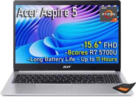 Acer Aspire 5 15 6 Slim Laptop 8 Core Amd Ryzen 7 5700u Amd Radeon Rx Vega 8