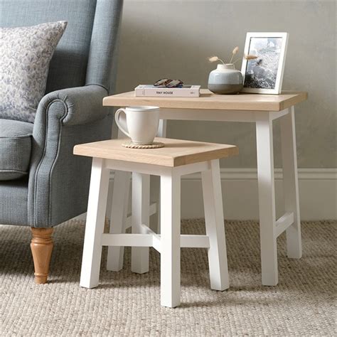 Chester Pure White Nest of Tables - The Cotswold Company