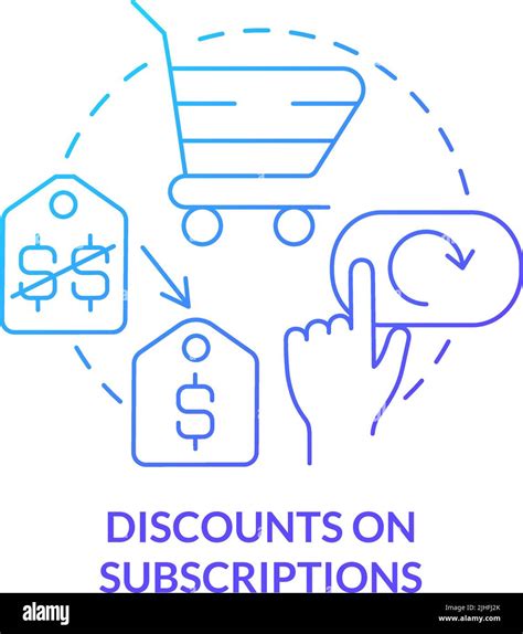 Discounts On Subscriptions Blue Gradient Concept Icon Stock Vector Image And Art Alamy