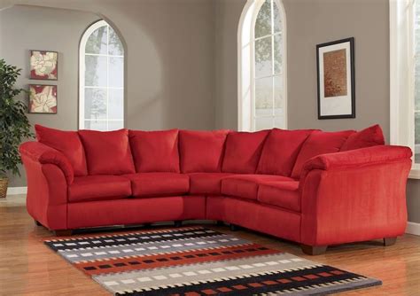 red couch: red sectional couch