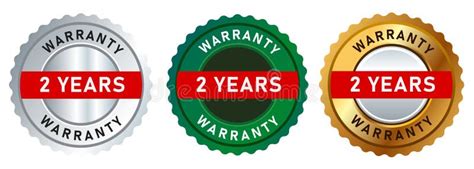 Years Warranty Guarantee Emblem Seal Badge Tag Silver Green Gold