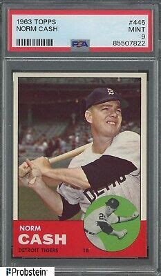 1963 Topps 445 Norm Cash Detroit Tigers PSA 9 MINT EBay