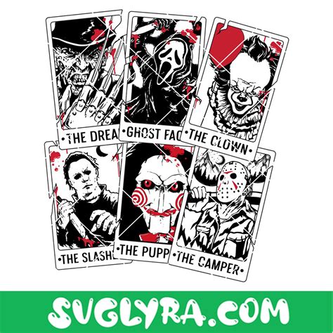 Horror Character Tarot Cards Svg Halloween Svg Horror Movie Svg