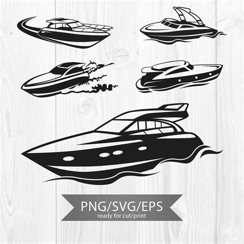 Speed Boat Bundle Svg Speed Boat Png Motor Boat Svg Yacht Svg