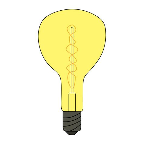 Glowing Light Bulb Icon Vector Doodle Illustration Of An Incandescent