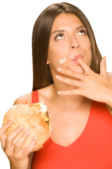 Mujer Comiendo Una Hamburguesa Codiciosos Hambrientos Png Dibujos