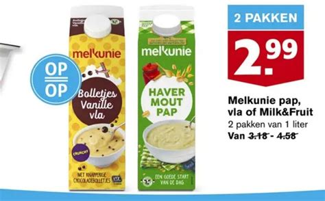 Melkunie Pap Vla Of Milk Fruit Aanbieding Bij Hoogvliet