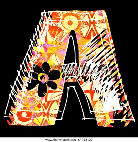 Graffiti Alphabet Hand Drawn Letter Isolated Stock Illustration