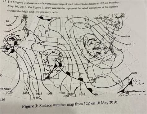 Solved 13. [15] Figure 3 shows a surface pressure map of the | Chegg.com