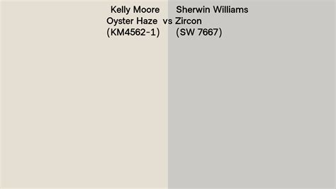 Kelly Moore Oyster Haze KM4562 1 Vs Sherwin Williams Zircon SW 7667