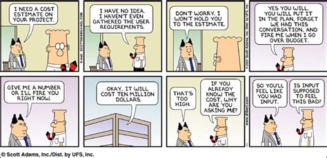 This Dilbert Strip On The Dangers Of Providing Cost And Time Estimates