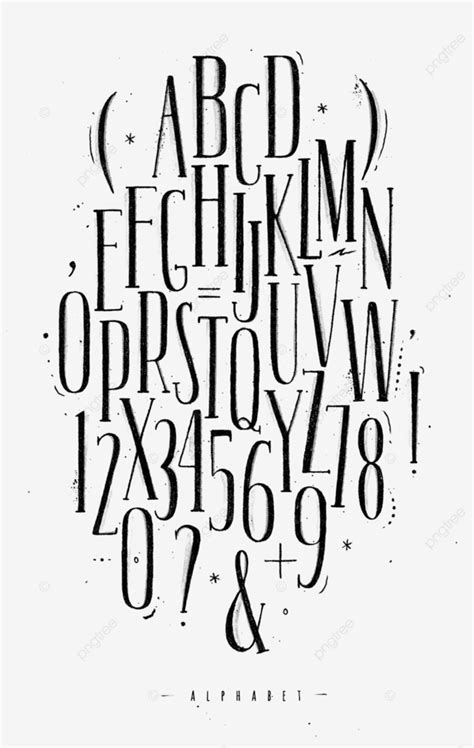 Alphabet Gothic Font Art Illustration Handmade Vector Art