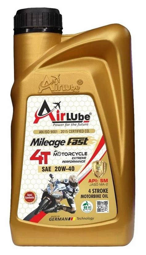 20W40 Airlube Mileage Fast SM Grade Fully Synthetic 4T Bike Engine Oil