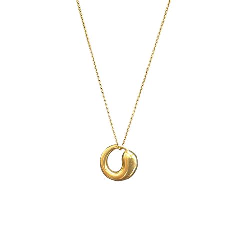 Tiffany And Co Elsa Peretti Eternal Circle Pendant And Chain Necklace In