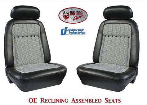 1969 Camaro Deluxe Houndstooth Oe Reclining Front Bucket Seats