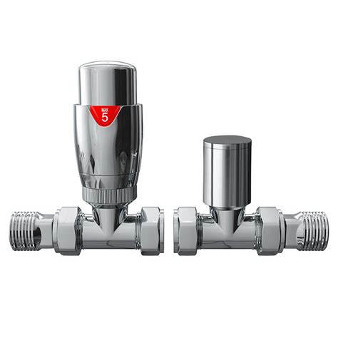 Monza Modern Chrome Straight Radiator Valves Victorian Plumbing